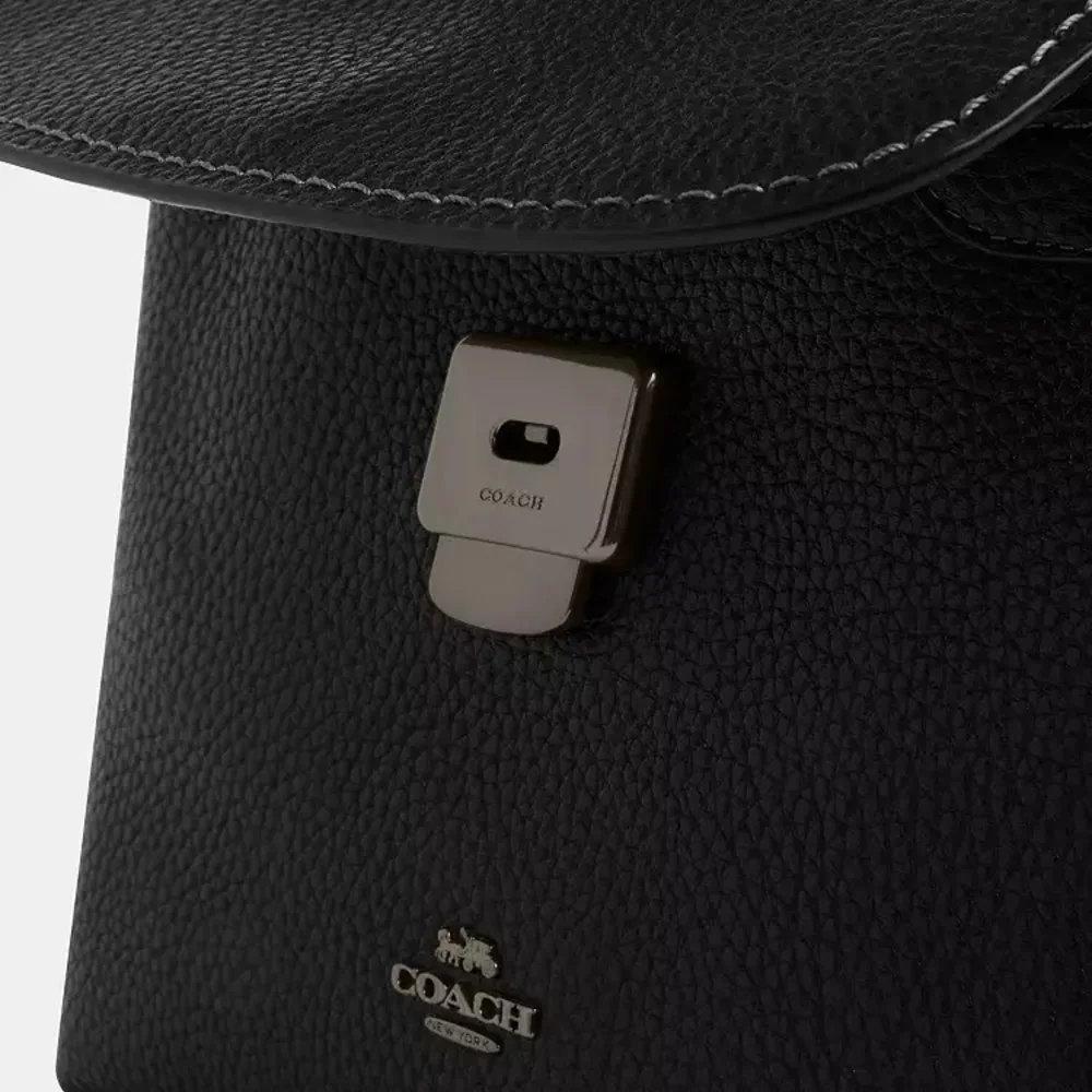 Coach Emory Top Handle Black Leather Handbag - Picture 6 of 11